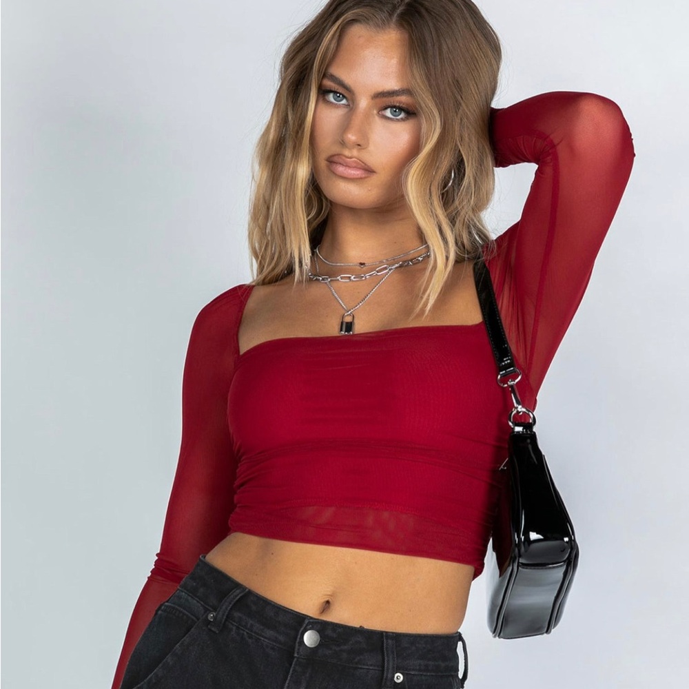 City Lights Long Sleeve Top Red